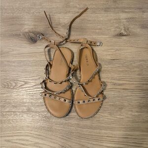 Torrid Brown Strappy Studded Sandals